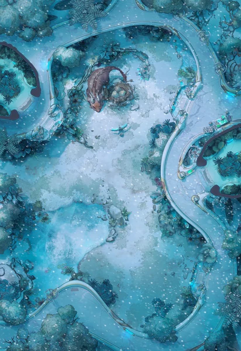 Megafauna Reserve map, Winter Interior variant