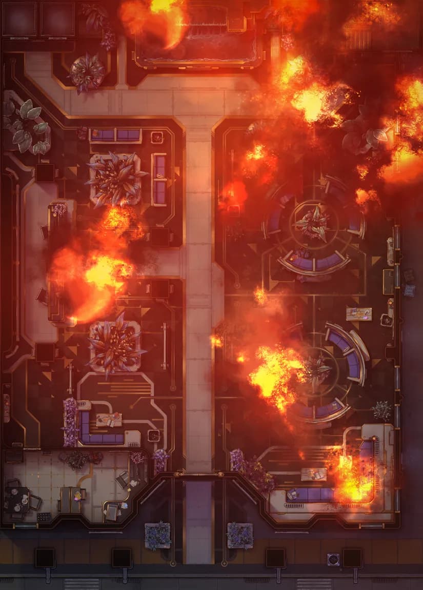 Corp Tower Foyer map, Explosion variant
