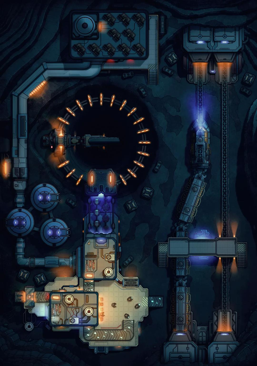 Asteroid Mining Refinery map, Original Night variant