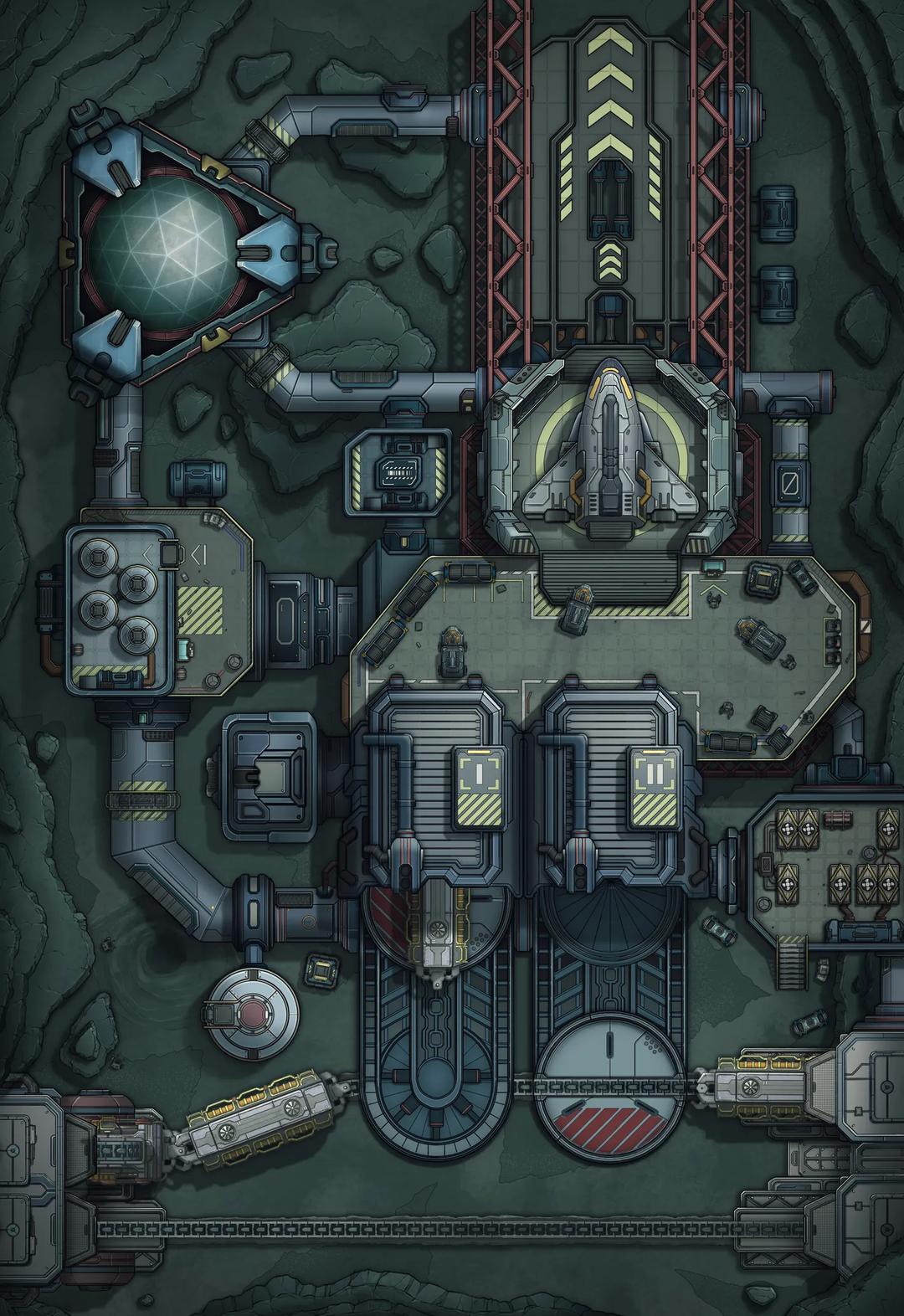 Asteroid Mining Port map, No Power Day variant
