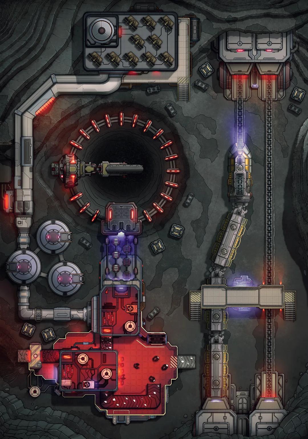 Asteroid Mining Refinery map, Alarm Day variant