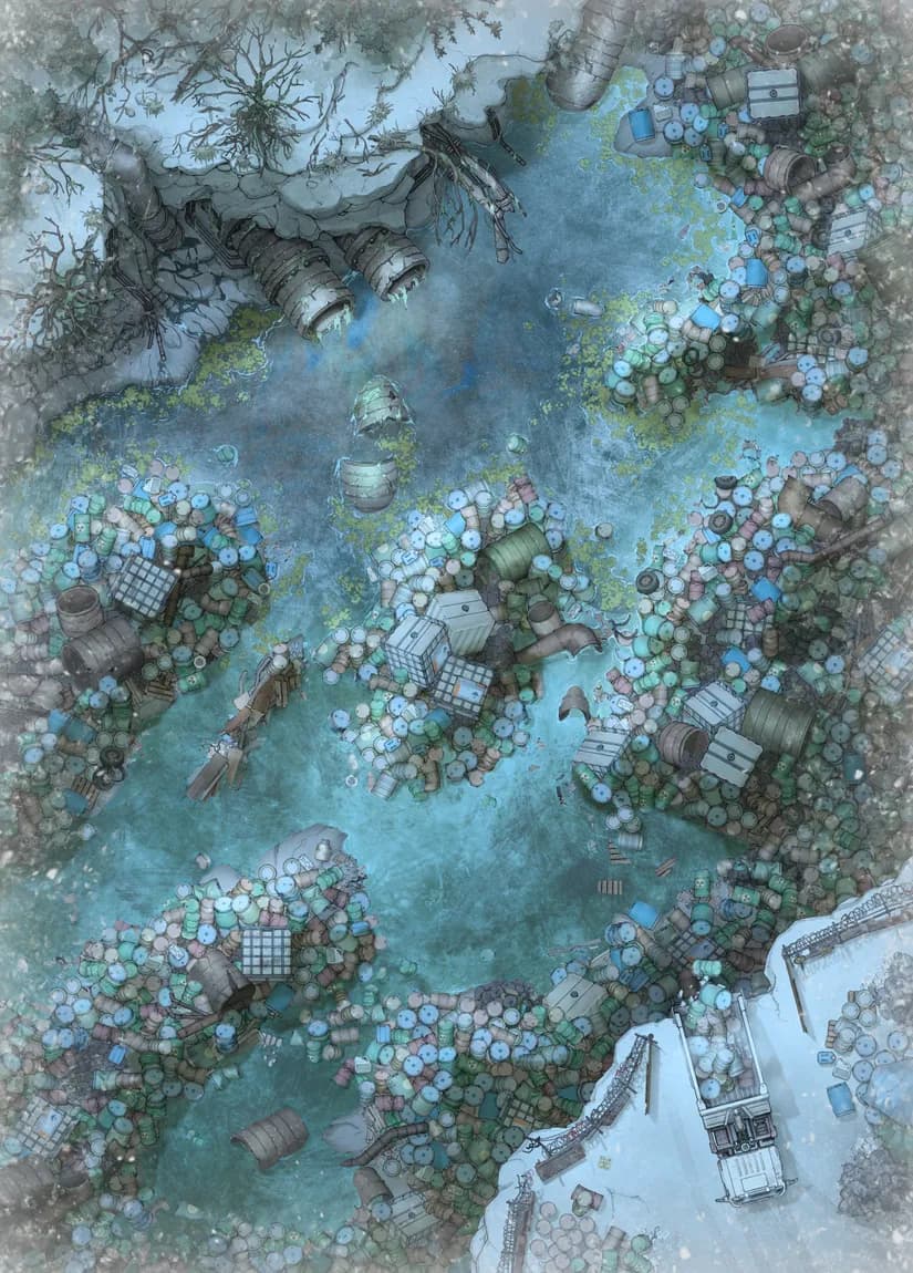 Toxic Waste Outfall map, Frozen variant