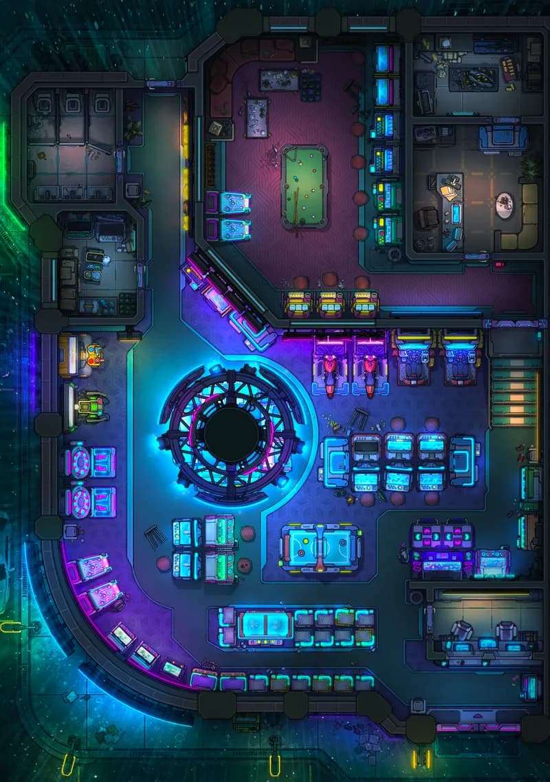 City Arcade map, Rain variant