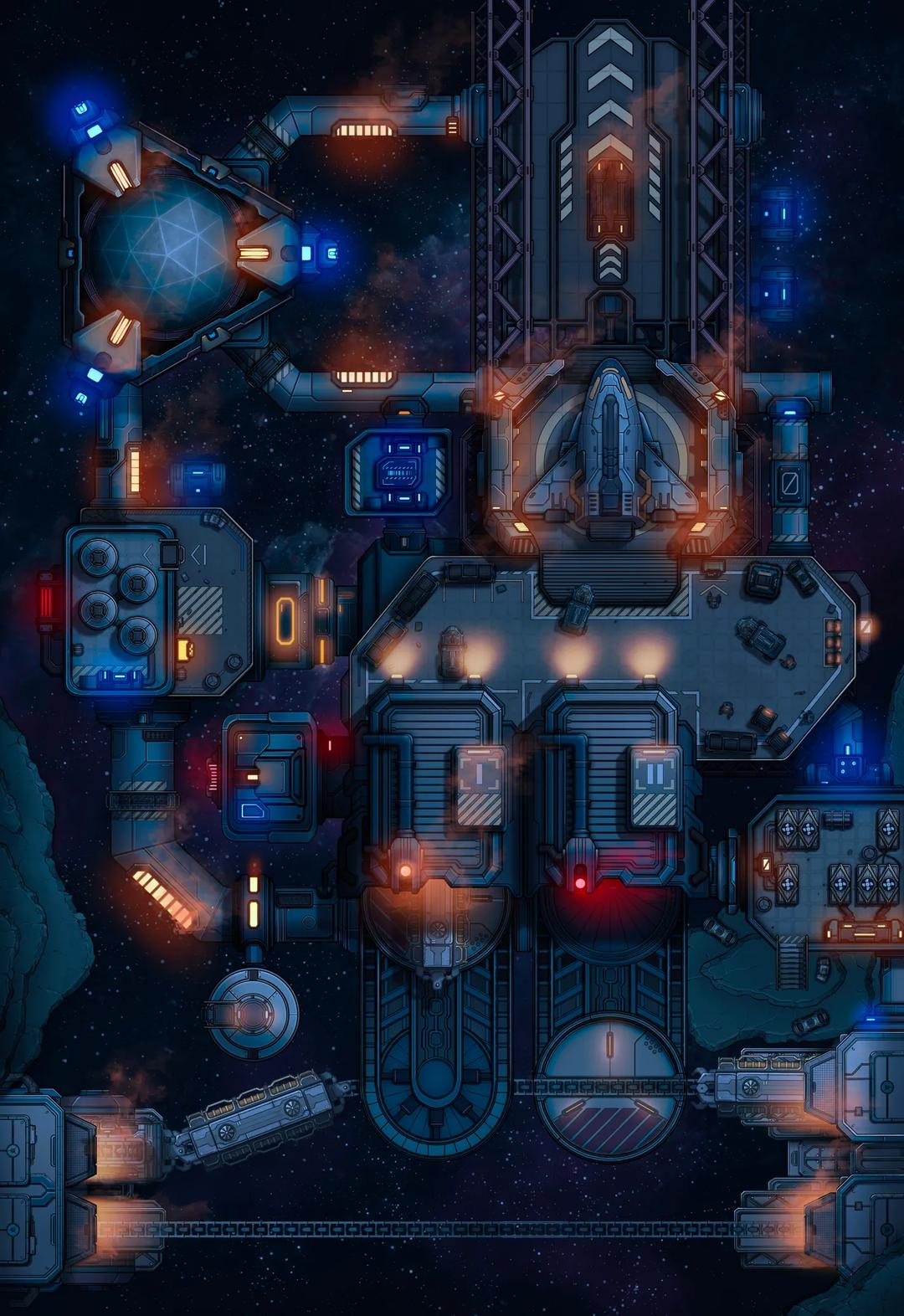 Asteroid Mining Port map, Space variant