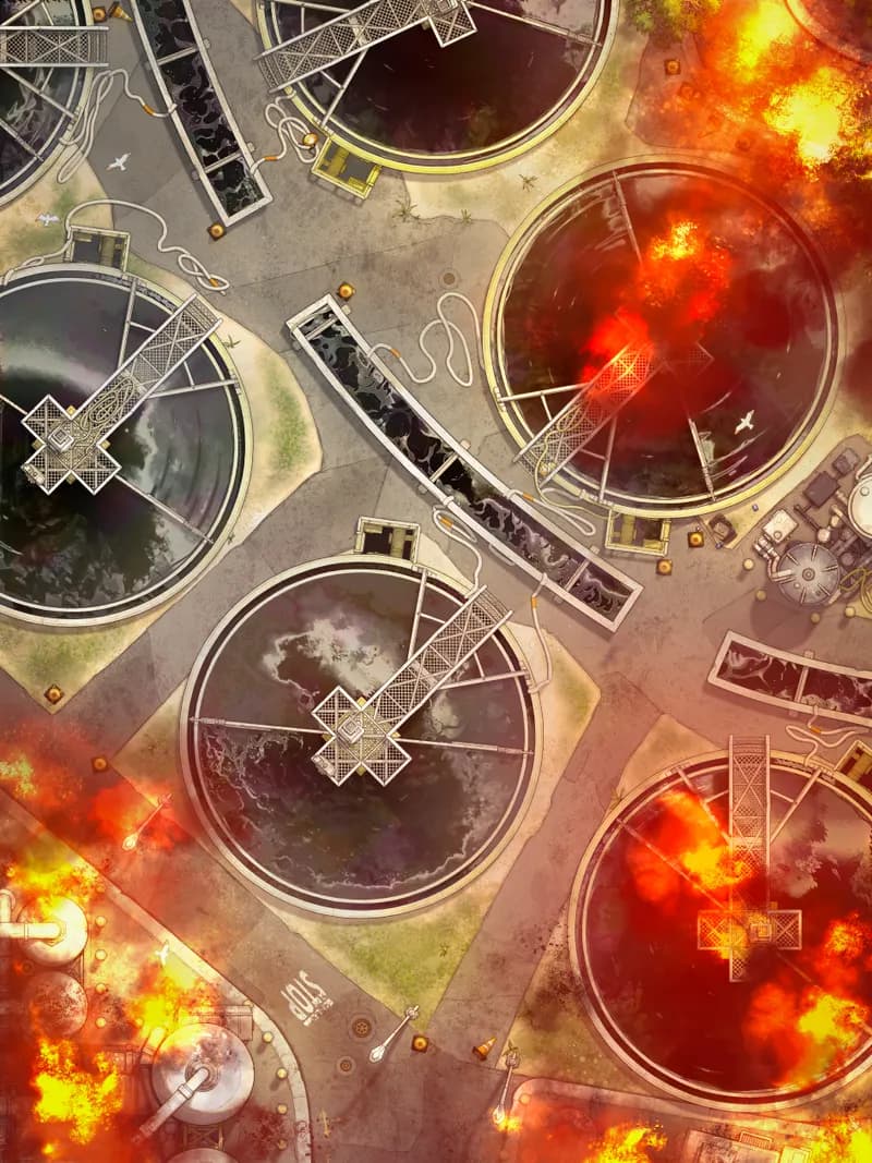 Water Treatment Plant map, Explosion variant