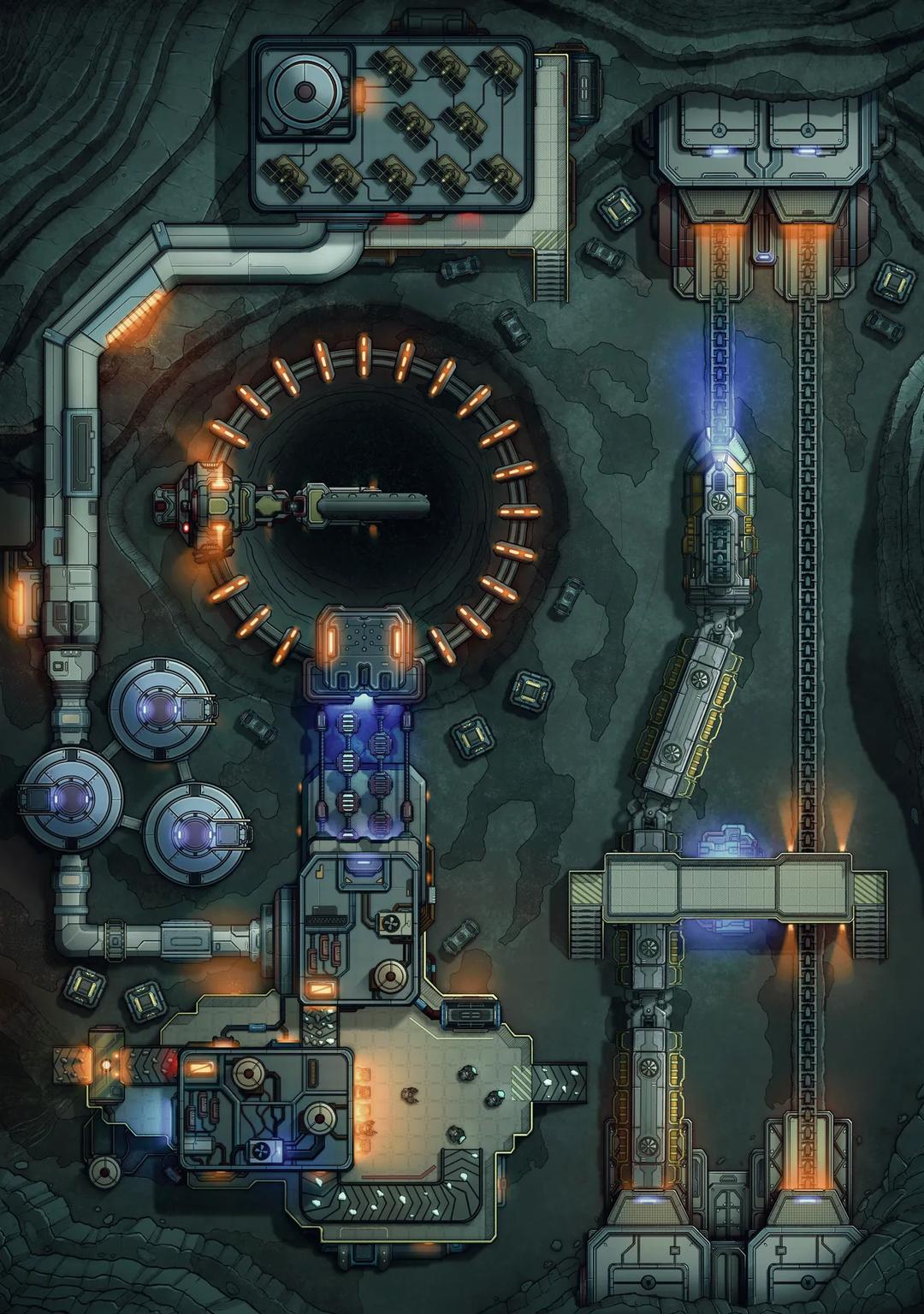 Asteroid Mining Refinery map, Original Day variant