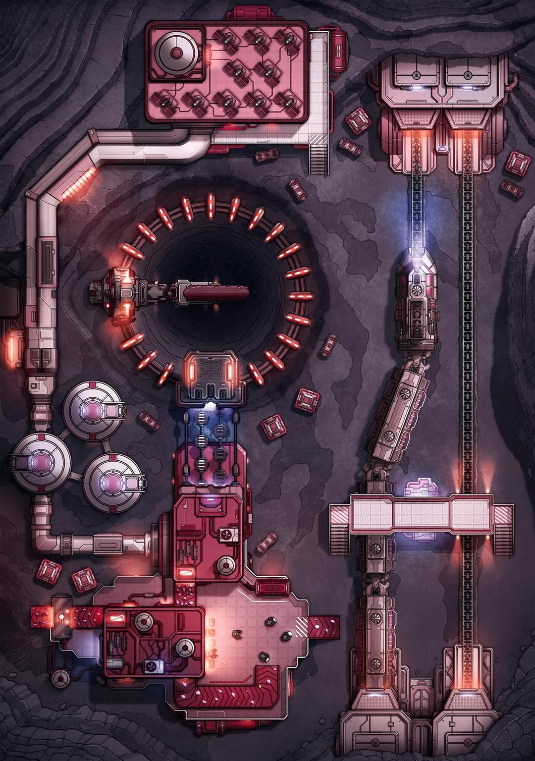 Asteroid Mining Refinery map, Iridescent variant