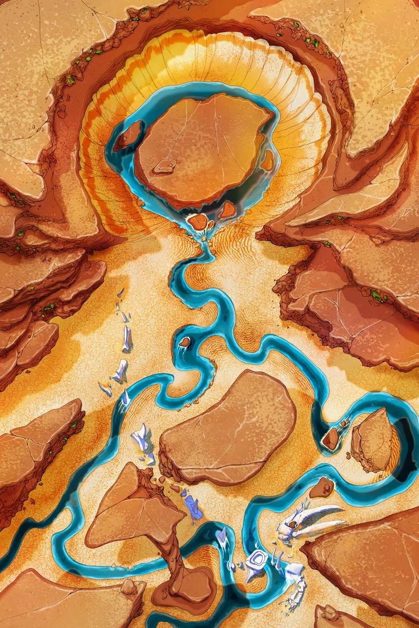 Living Plant Crater map, Desert Planet Day variant