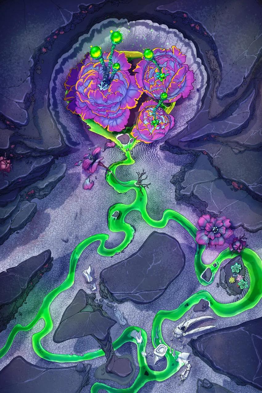 Living Plant Crater map, Original Day Toxic River variant