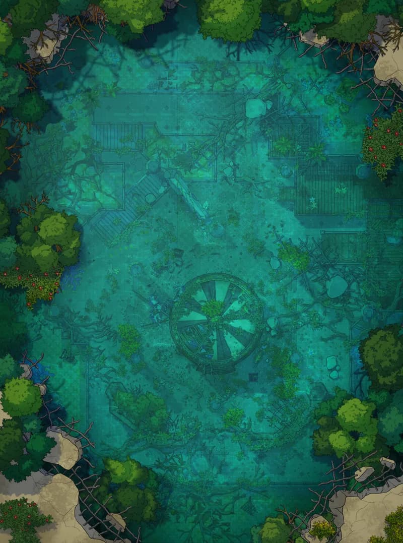 Shopping Mall Ruins map, Underwater variant