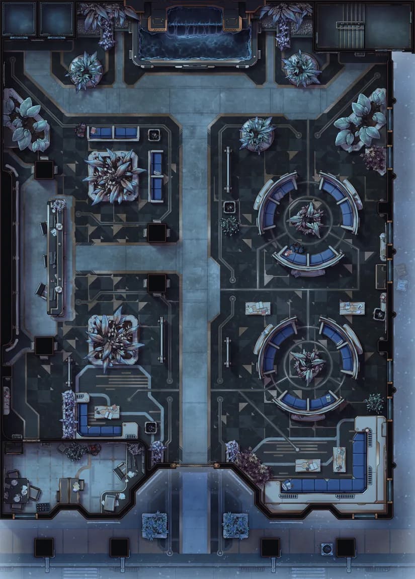 Corp Tower Foyer map, Frozen variant