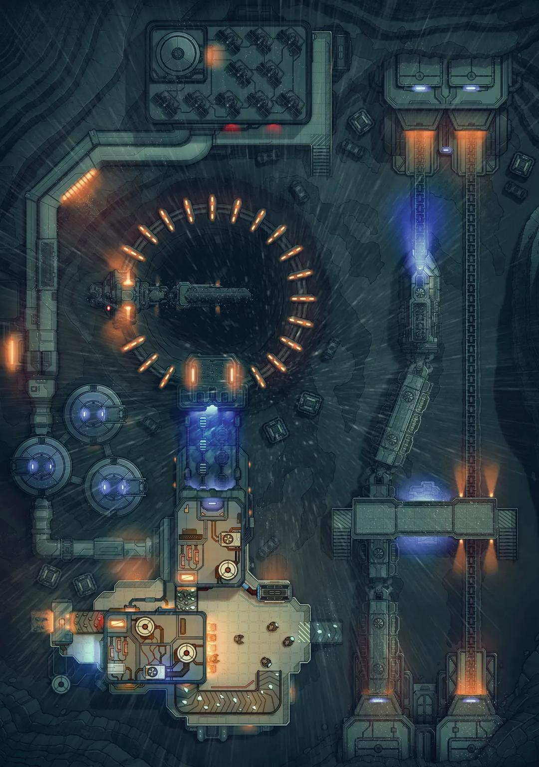Asteroid Mining Refinery map, Rain variant