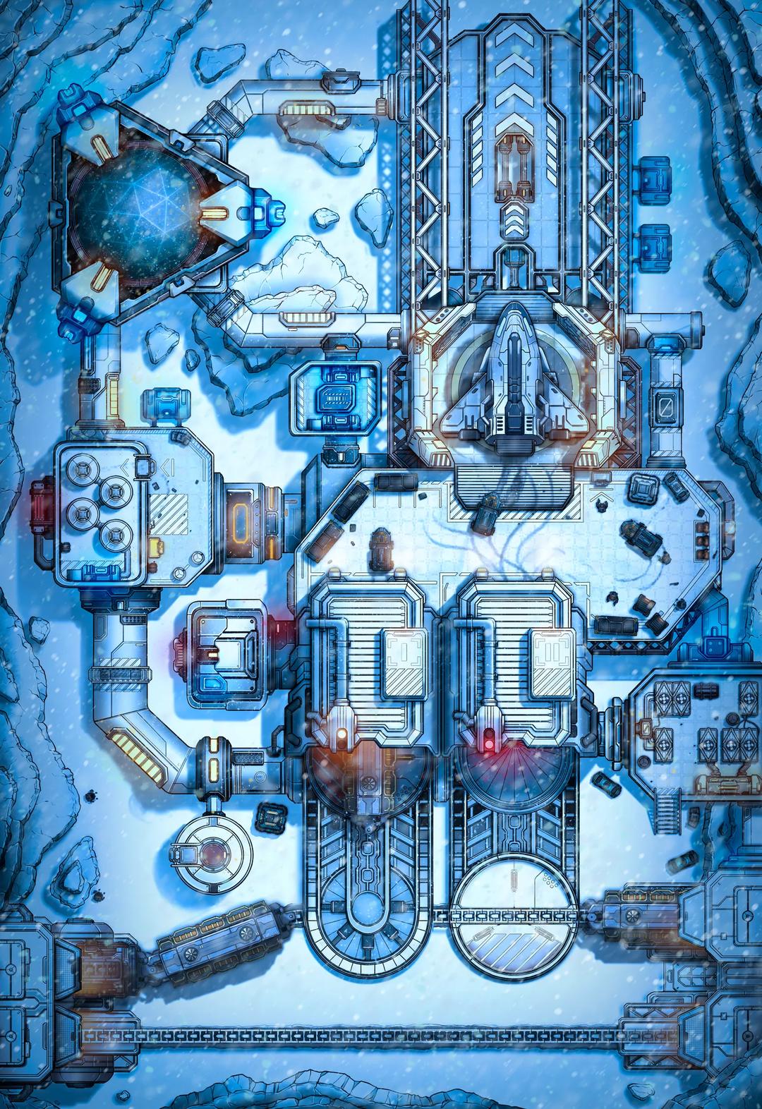 Asteroid Mining Port map, Winter Day variant