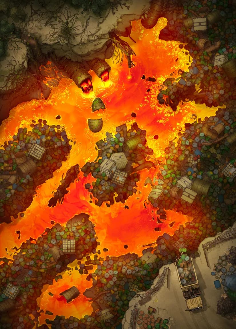Toxic Waste Outfall map, Lava variant