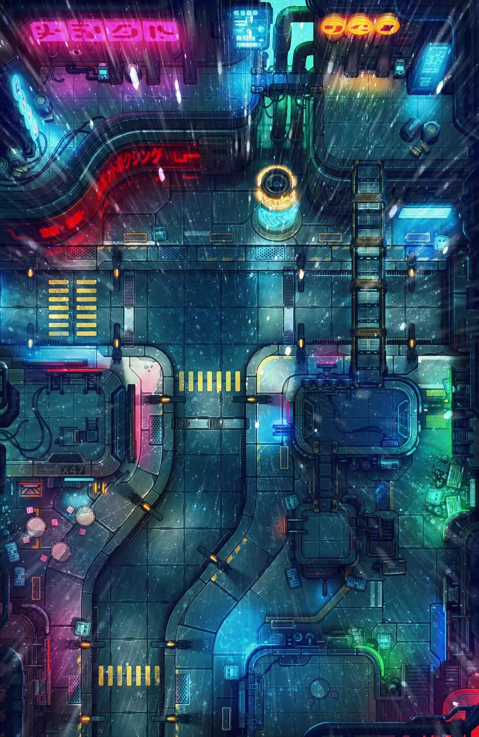 Cyberpunk Streets map, Original Rain variant