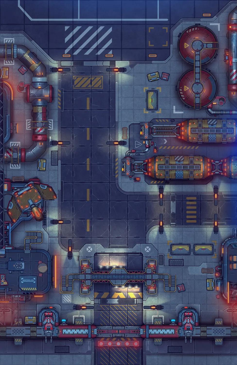 Cyberpunk Airbase map, Original Gate Closed variant