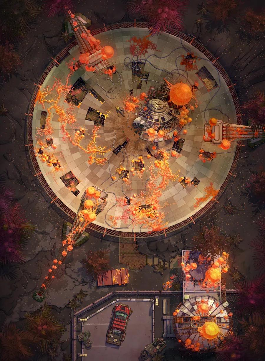 Infected Observatory map, Volcanic variant