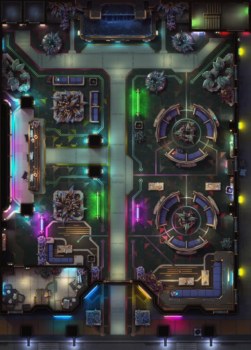 Corp Tower Foyer map, Neon variant