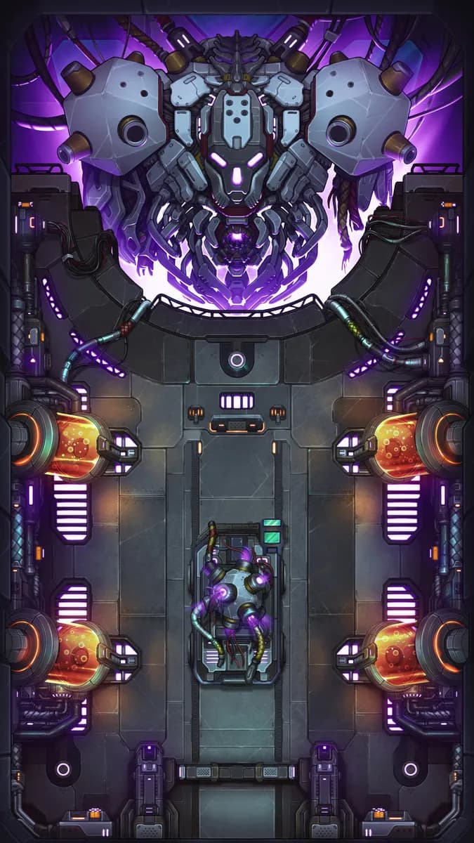 Decimator Mech Depot map, Violet Violence variant