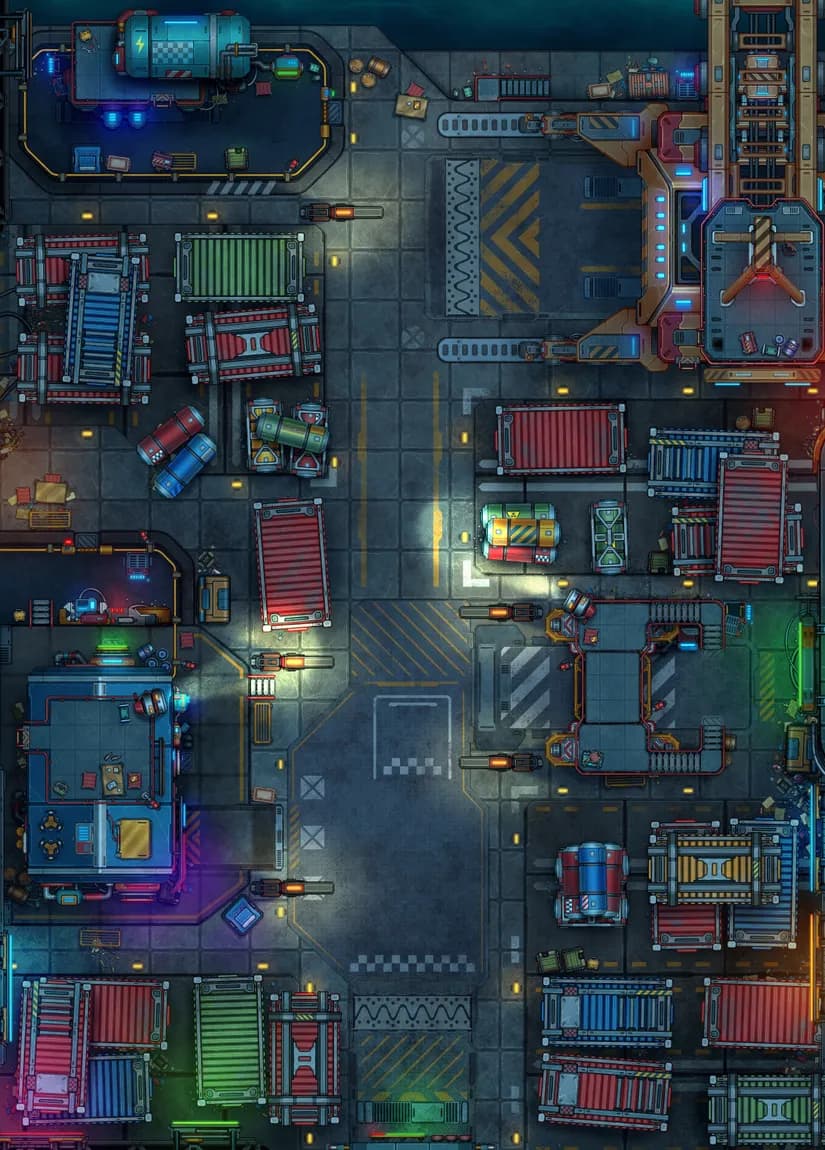 Industrial Shipping Port map, Original Night variant
