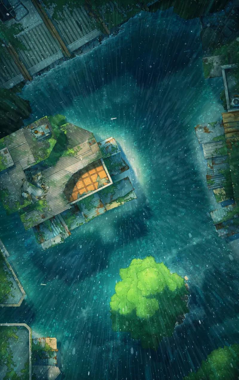Sunken Town map, Flooded Rain variant