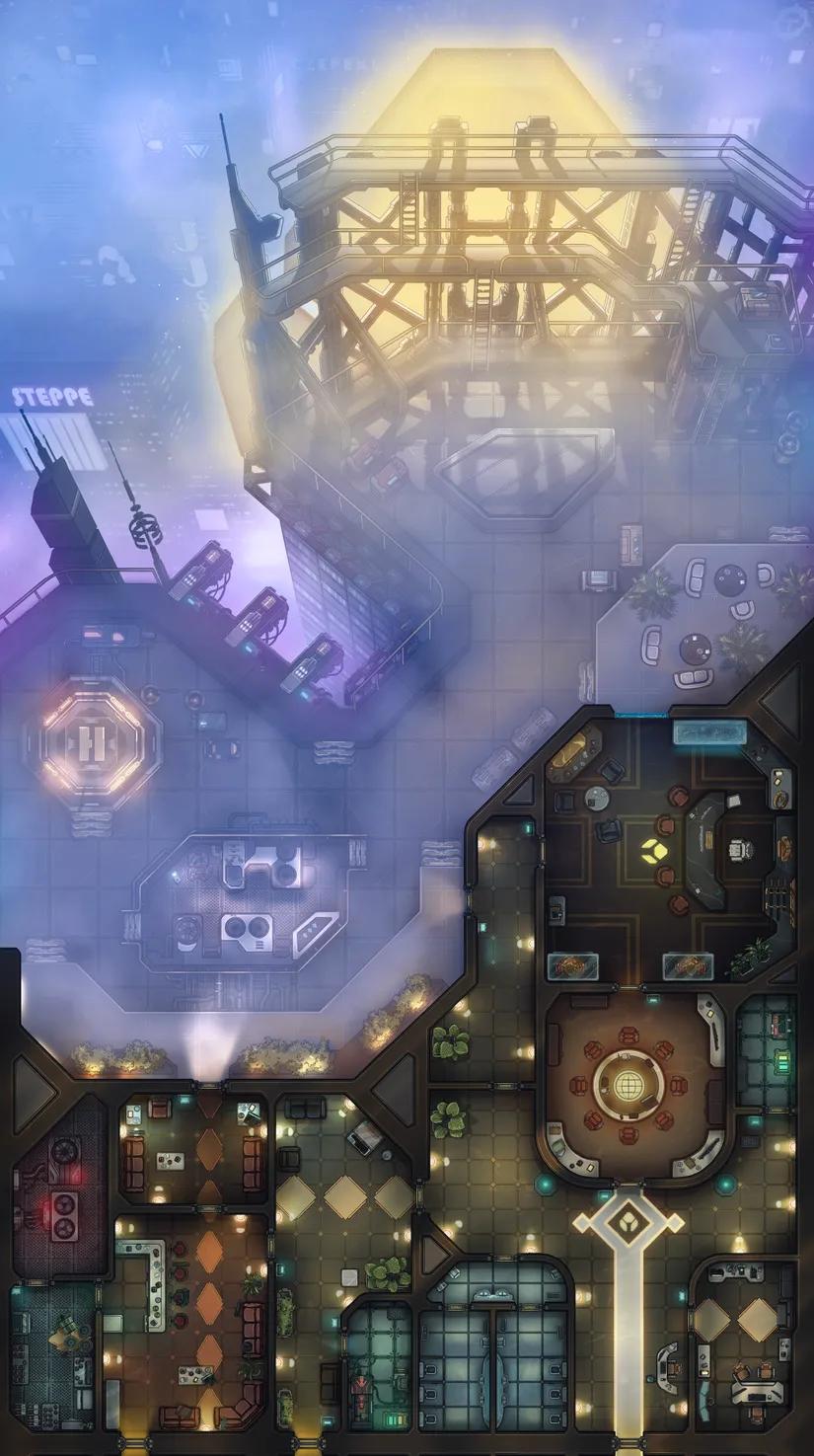 Corp Tower map, Fog variant