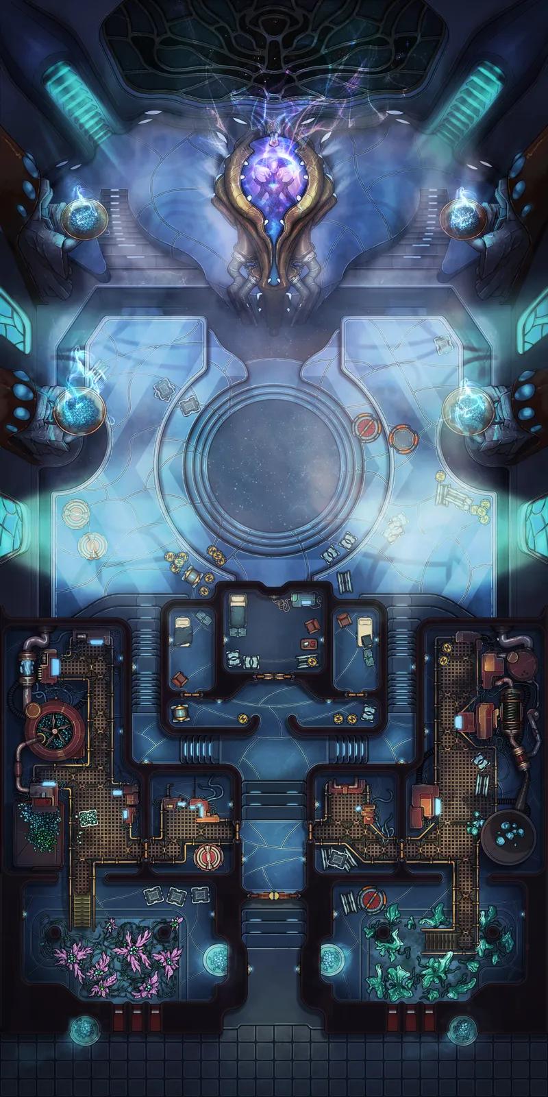 Heretic Monastery map, Space variant