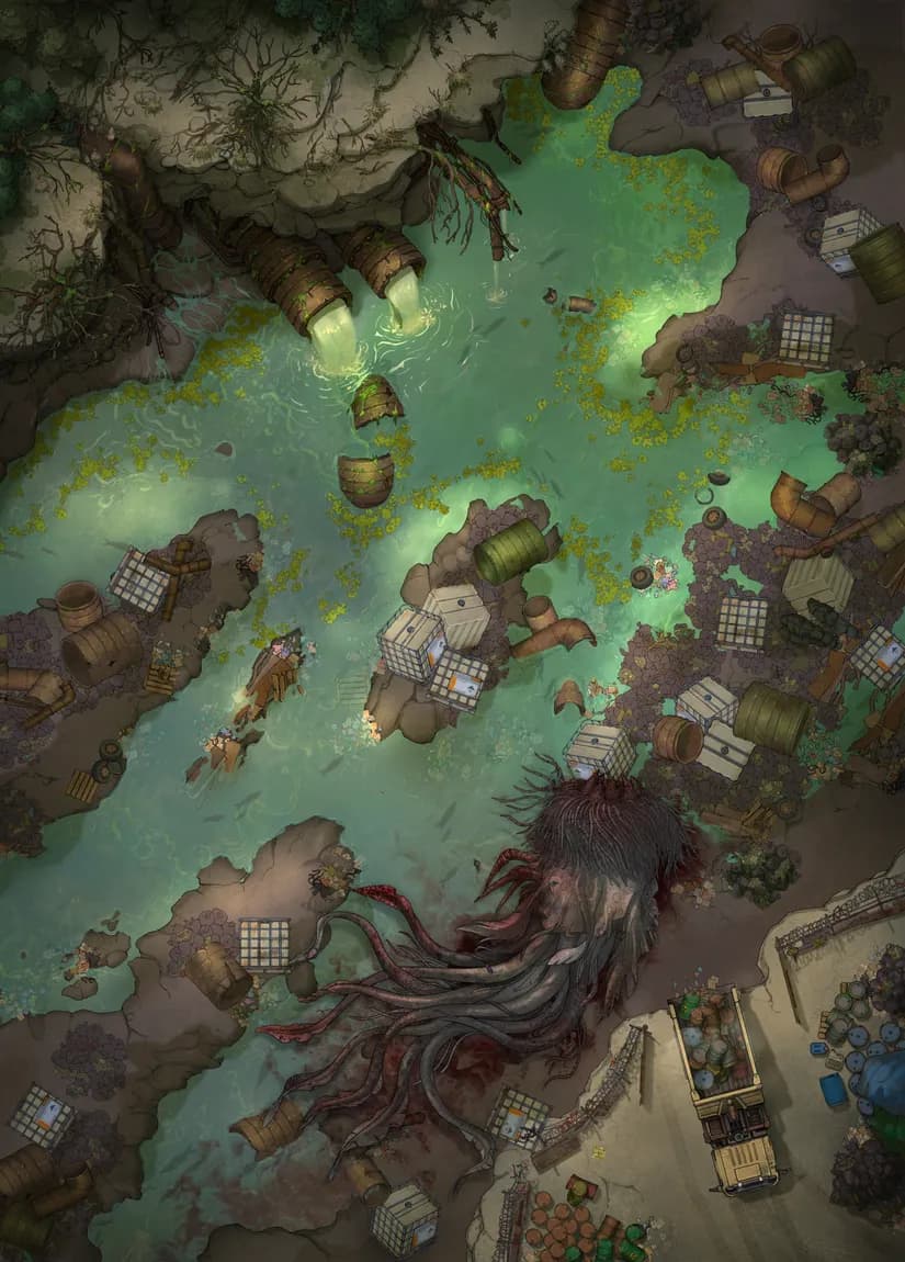Toxic Waste Outfall map, Stranded Creature variant