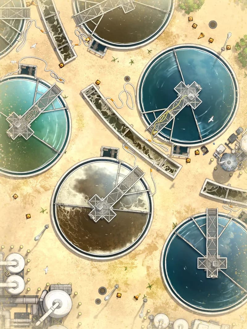 Water Treatment Plant map, Desert variant