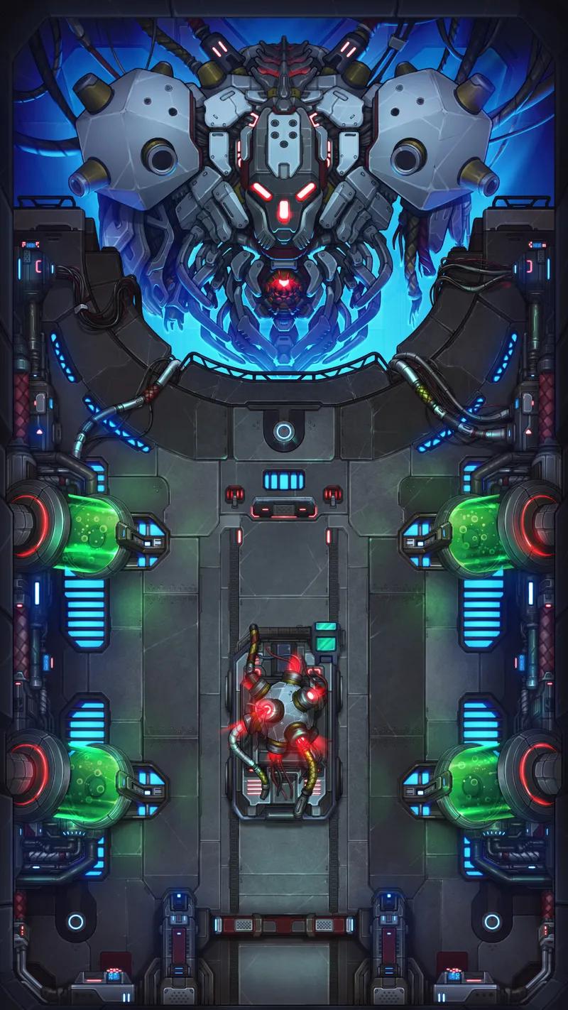 Decimator Mech Depot map, Azure variant