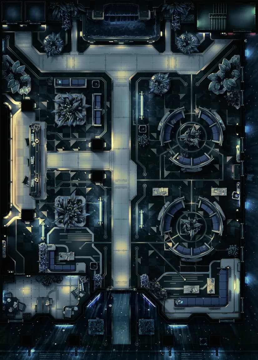 Corp Tower Foyer map, Noire variant
