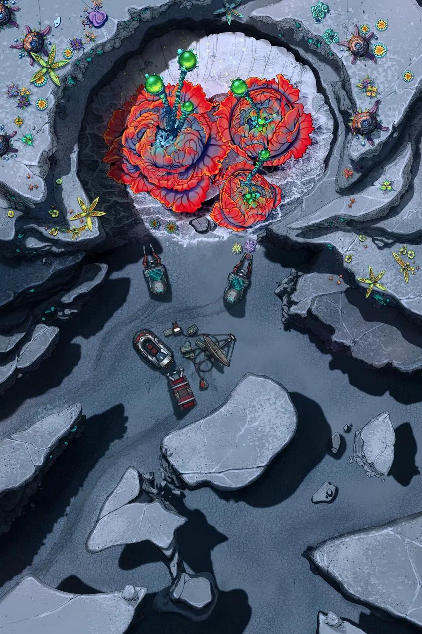 Living Plant Crater map, Research Site variant