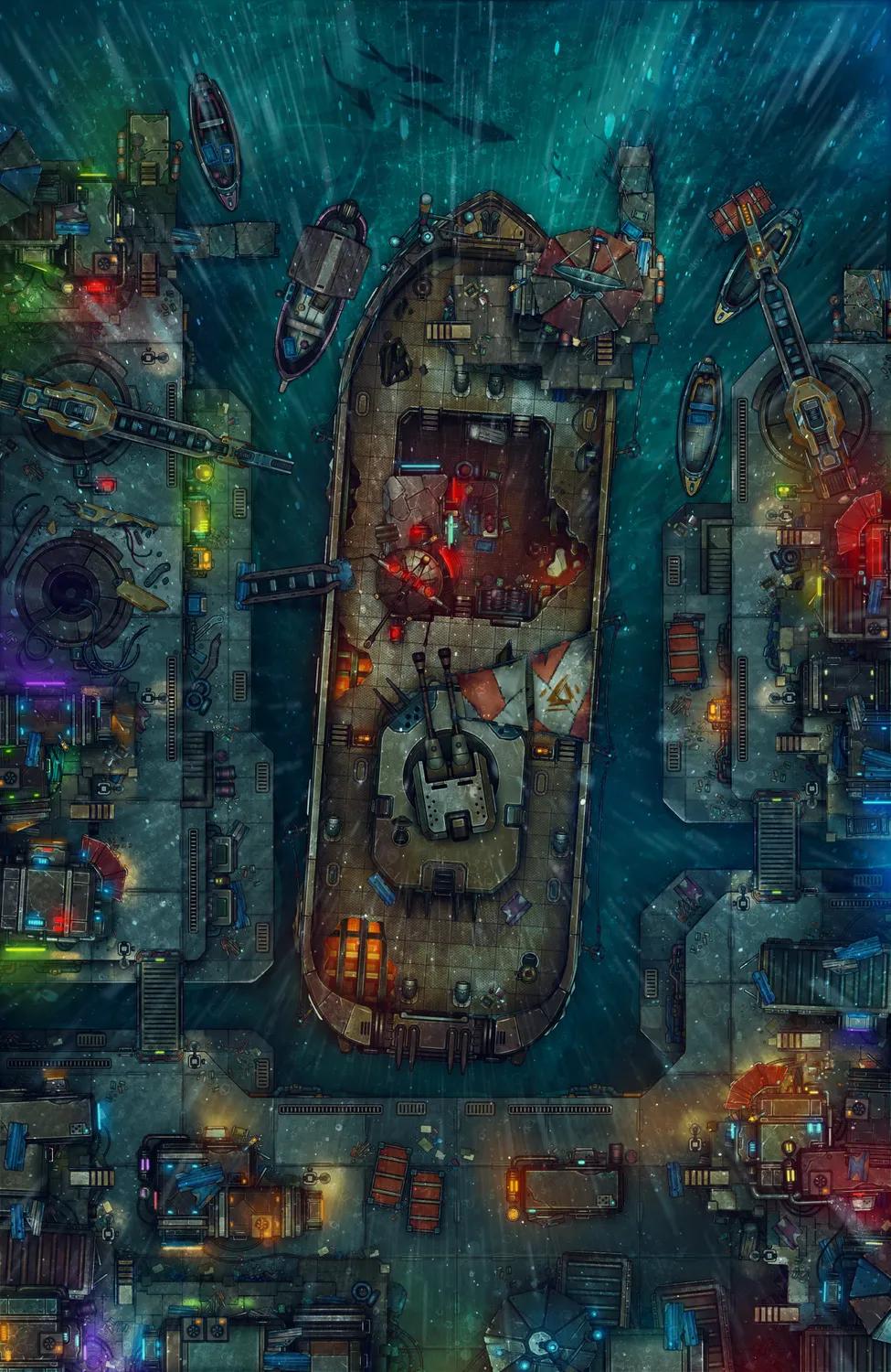 Battleship Wharf Slums map, Original Rain variant