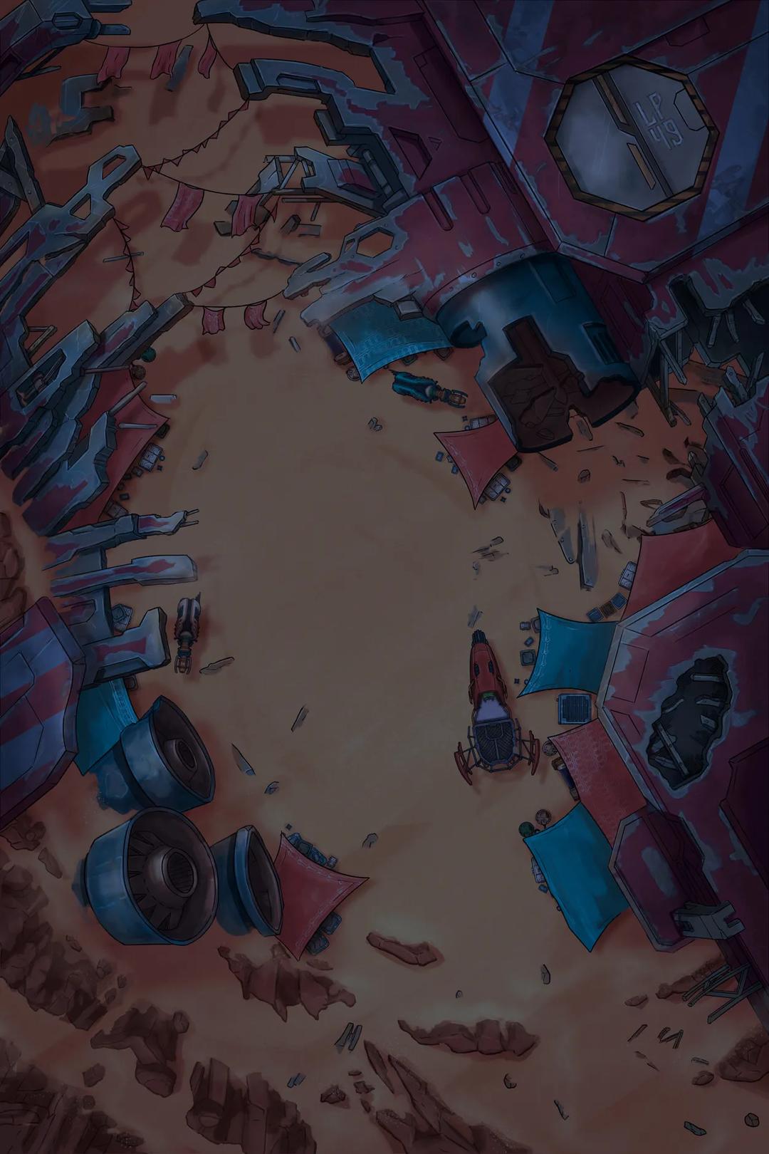 Starship Graveyard map, Night variant
