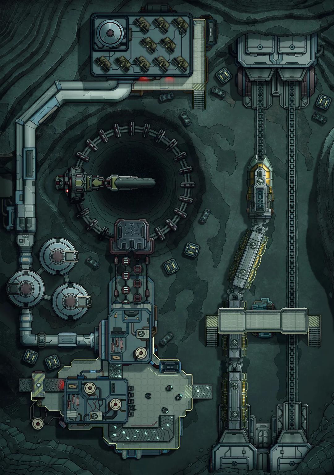 Asteroid Mining Refinery map, No Power Day variant