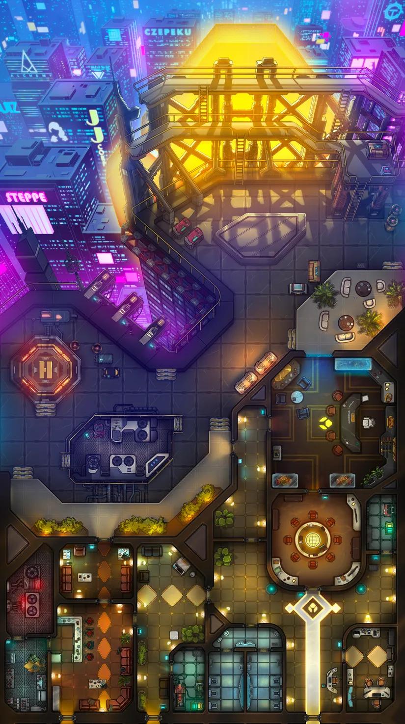 Corp Tower map, Original Night variant