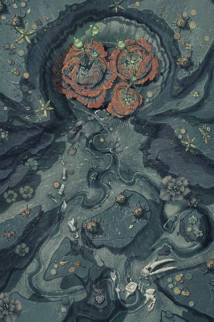 Living Plant Crater map, Rain variant