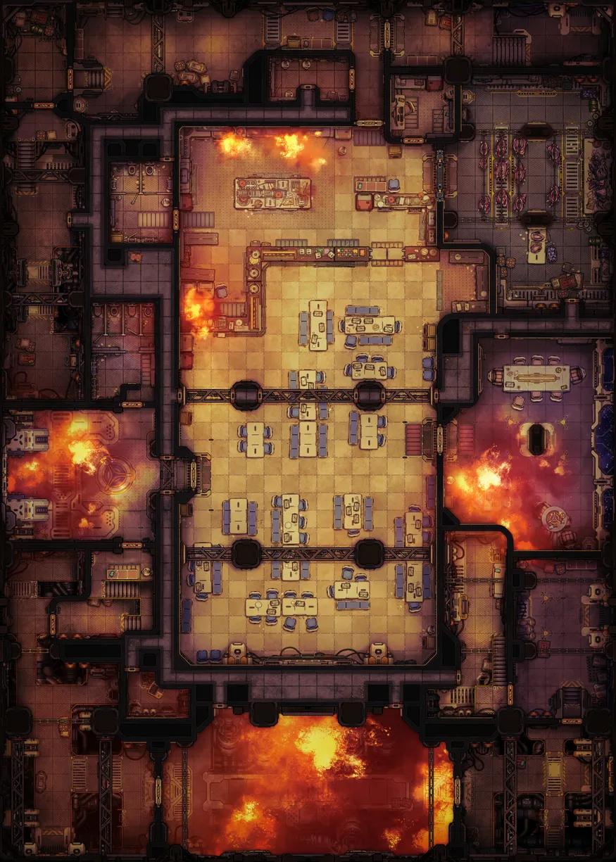 Mothership Canteen map, Fire variant
