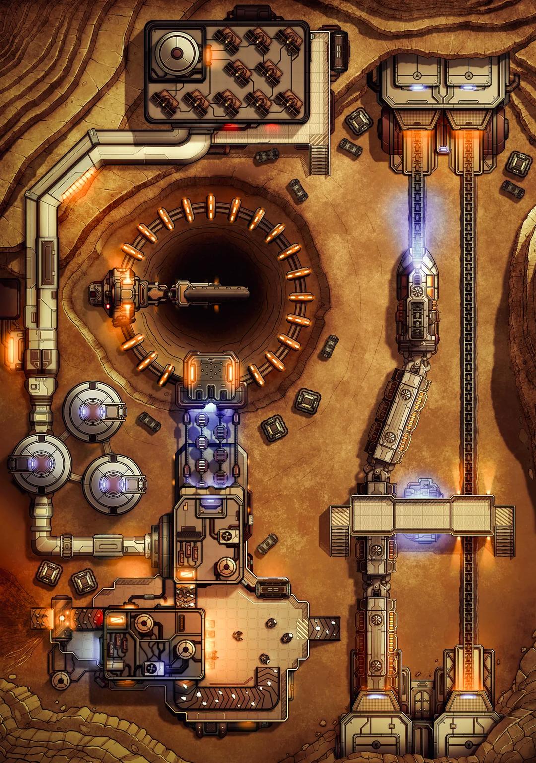 Asteroid Mining Refinery map, Desert variant