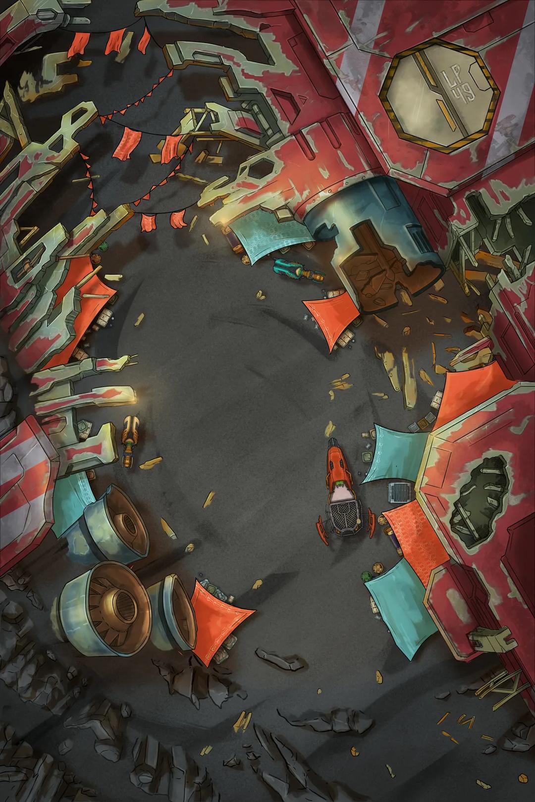 Starship Graveyard map, Black Planet Day variant