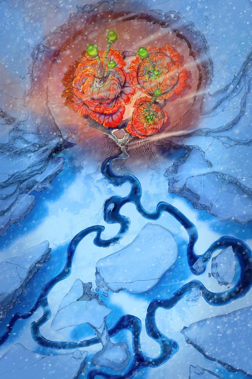 Living Plant Crater map, Winter Day variant