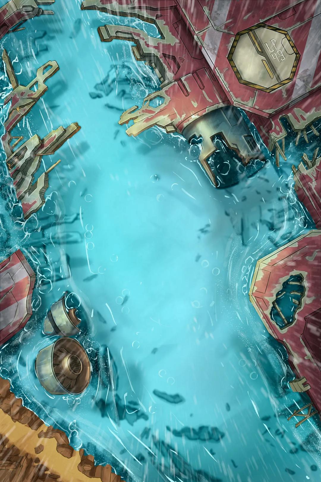 Starship Graveyard map, Flooded Day variant