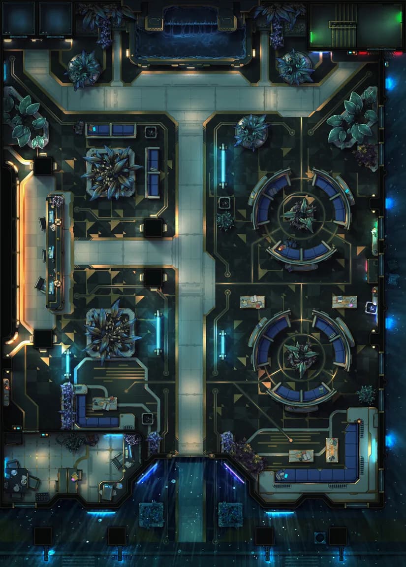 Corp Tower Foyer map, Rain variant