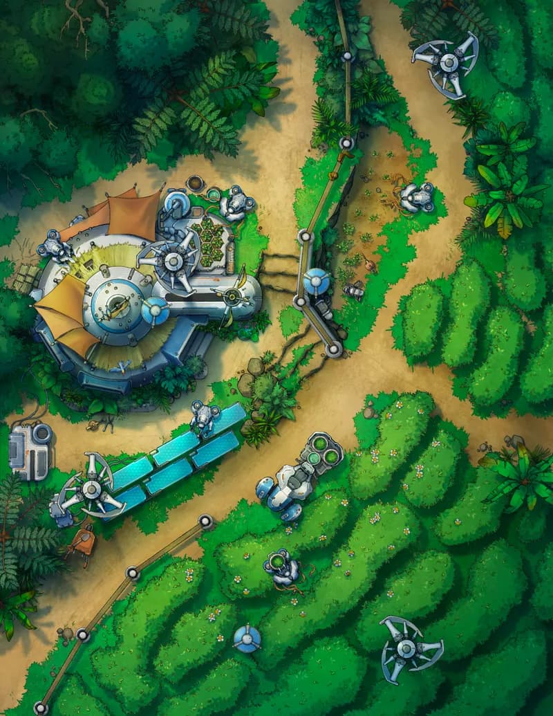 Solarpunk Tea Farm map, Original Day Exterior variant