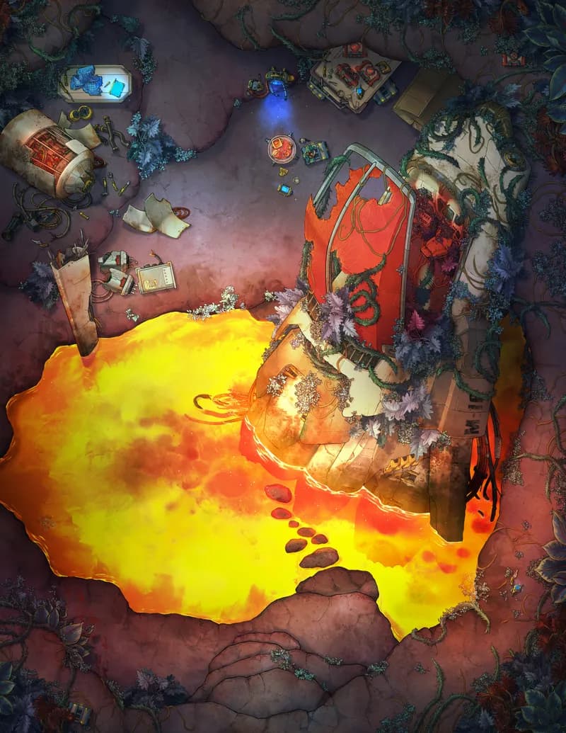 Crash Site Repair Camp map, Lava variant