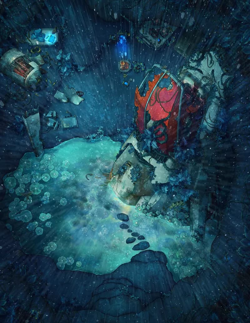 Crash Site Repair Camp map, Rain variant