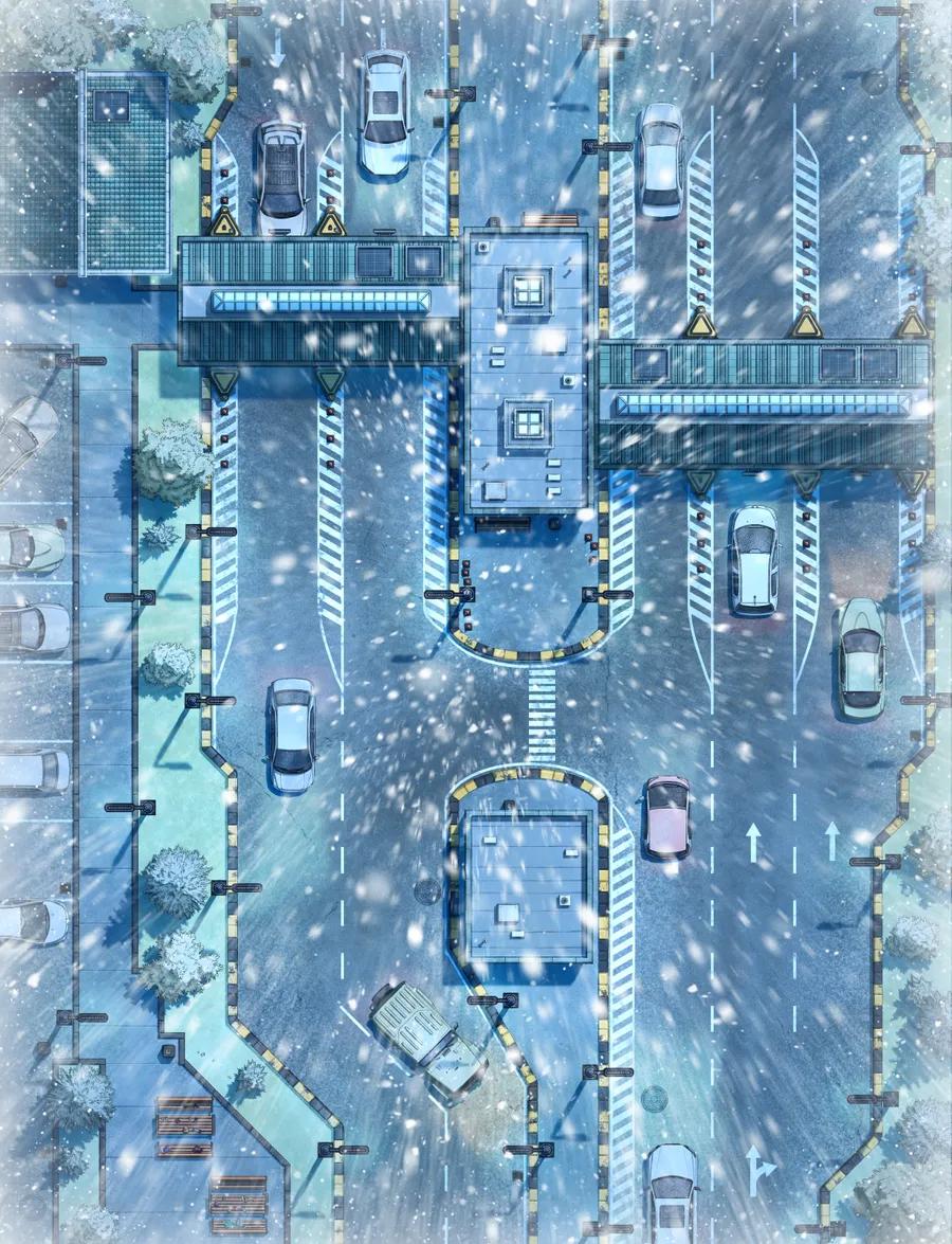 Highway Toll Booth map, Blizzard variant