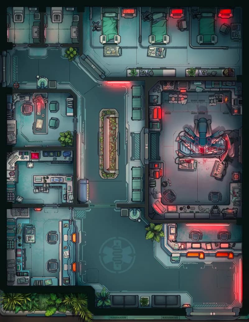 Medical Facility map, Alert variant