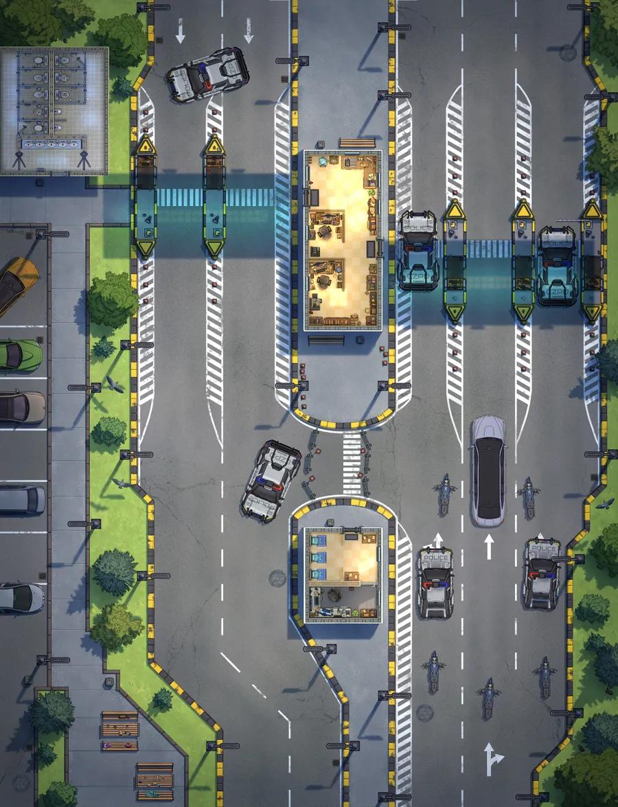 Highway Toll Booth map, Police Escort variant