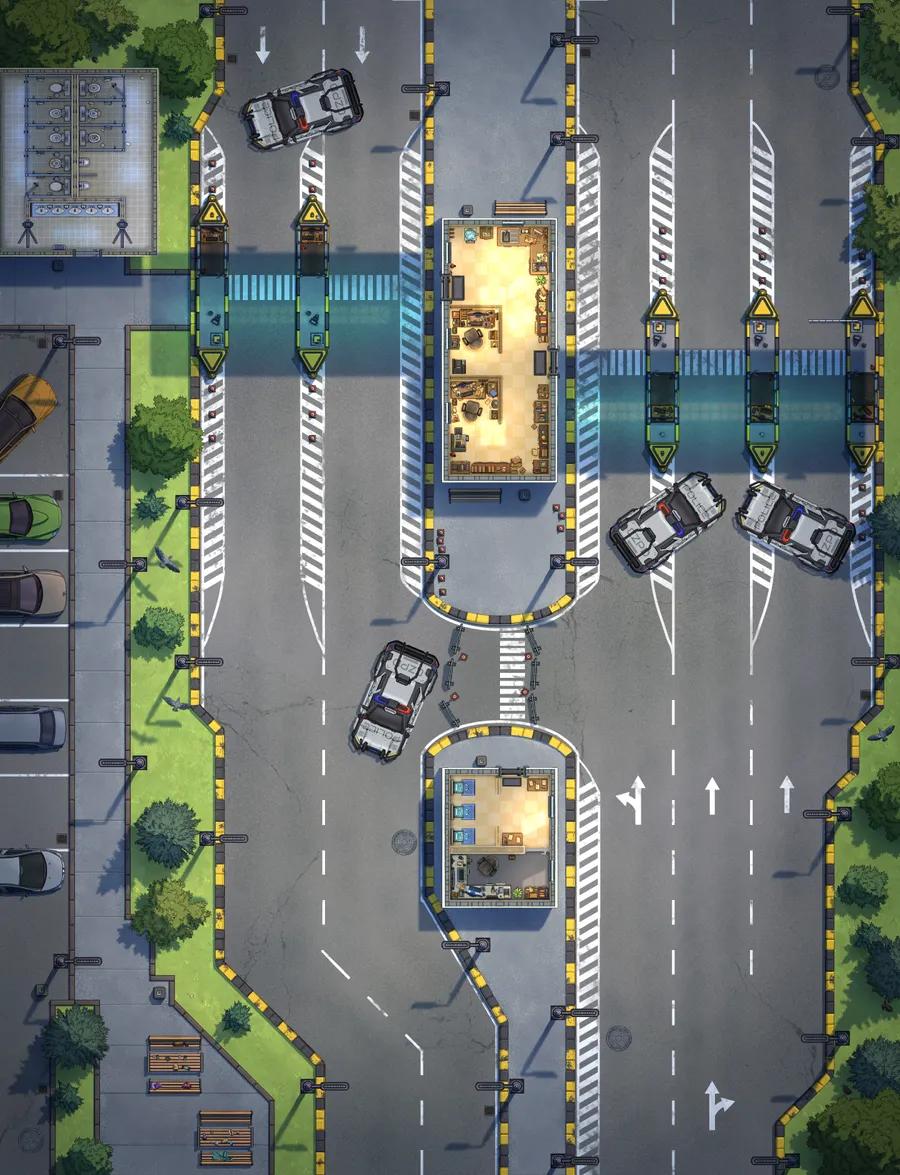Highway Toll Booth map, Blockade variant